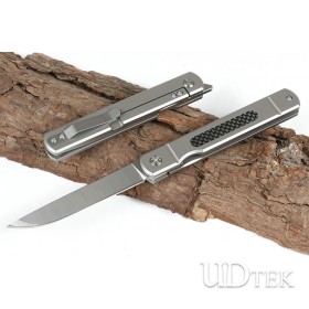 New carbon fiber and D2 material Big commander fast opening no logo folding knife UD405500